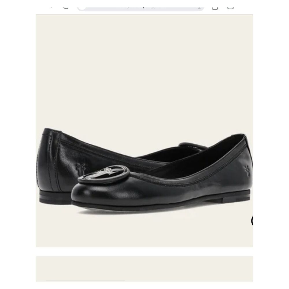 FRYE WOMEN CARSON LOGO BALLET, Black, Size 7.5,  NWOT
